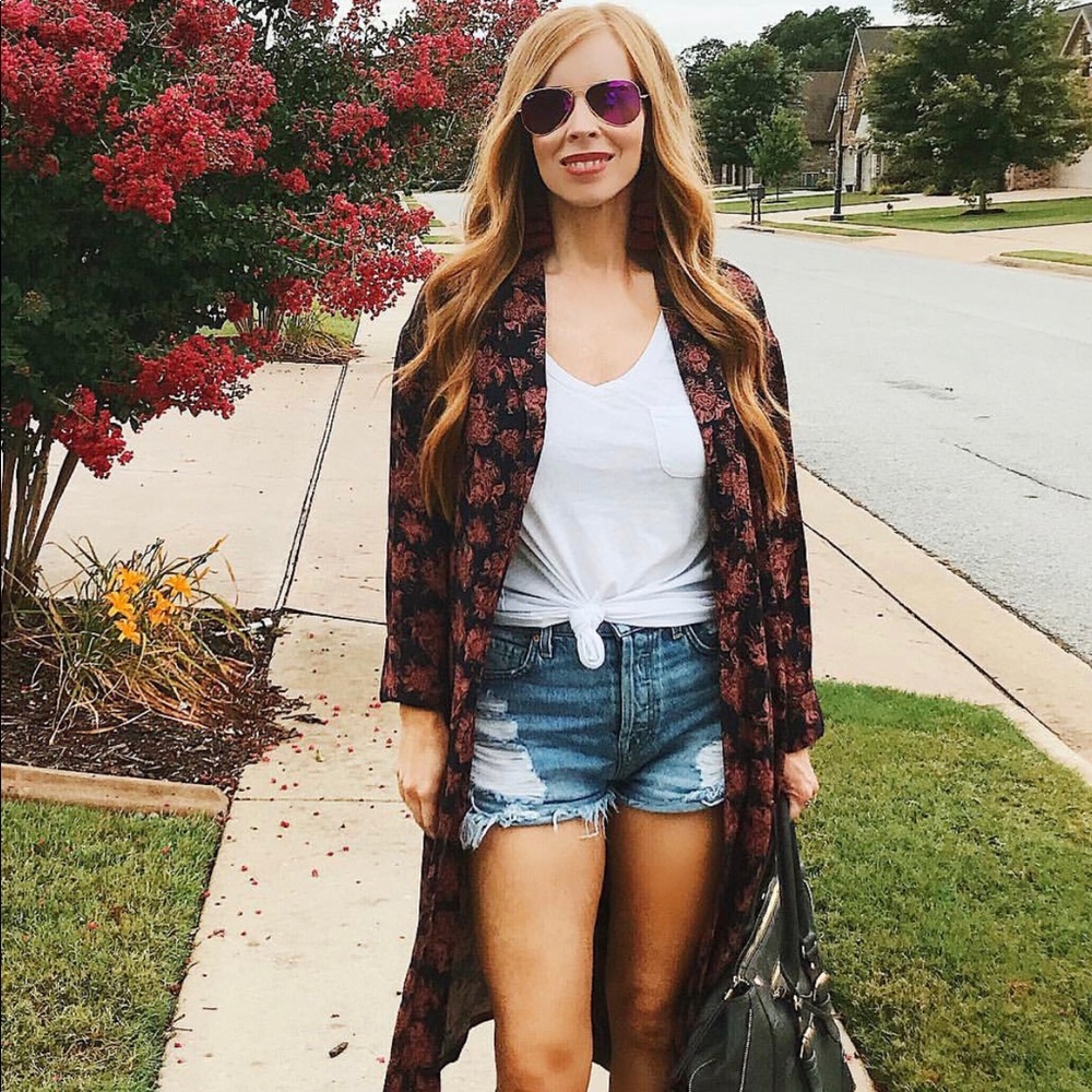 Treasure and bond floral duster jacket size small